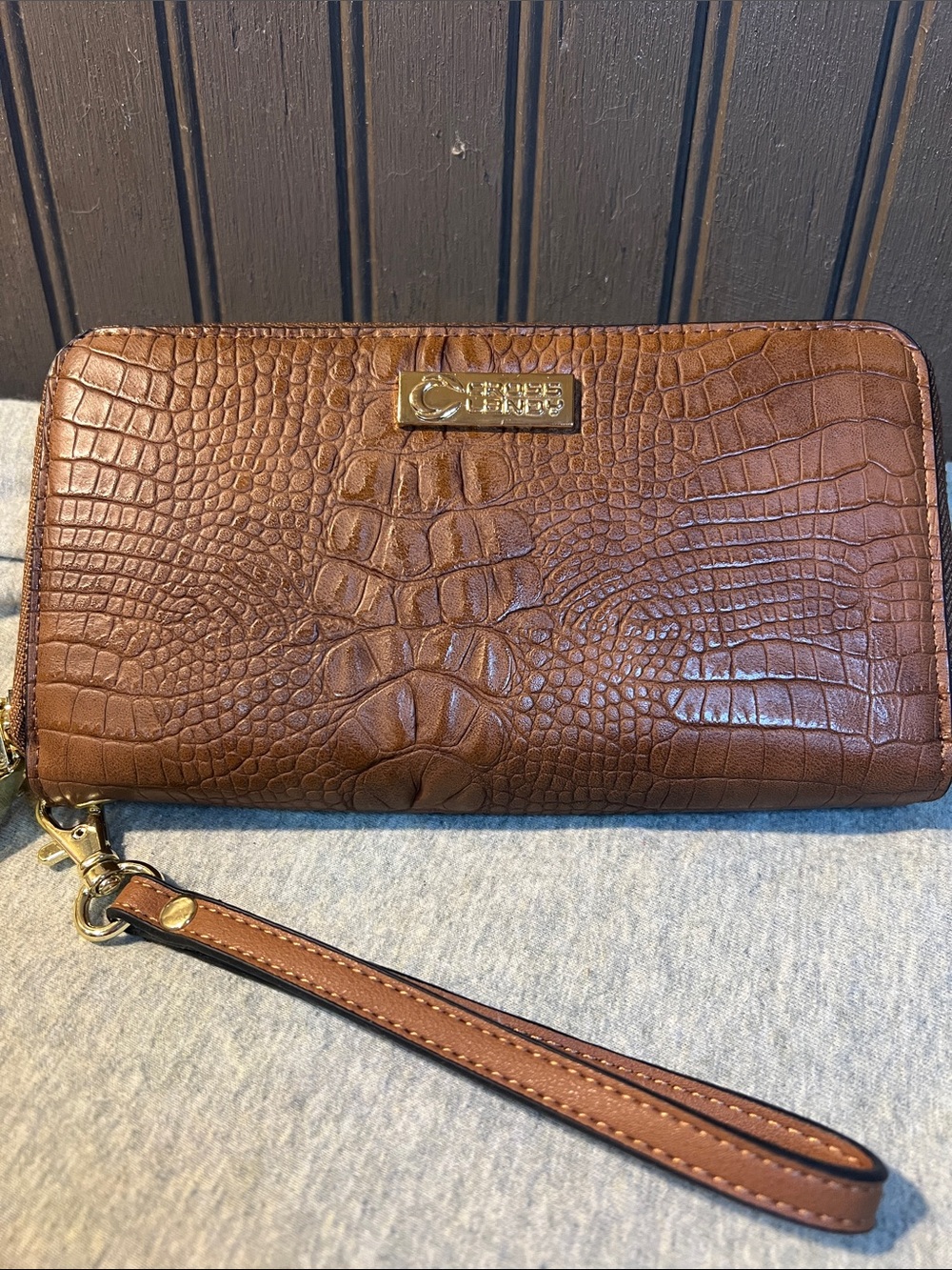 Cross Clendy Faux Croc Leather wallet Wristlet